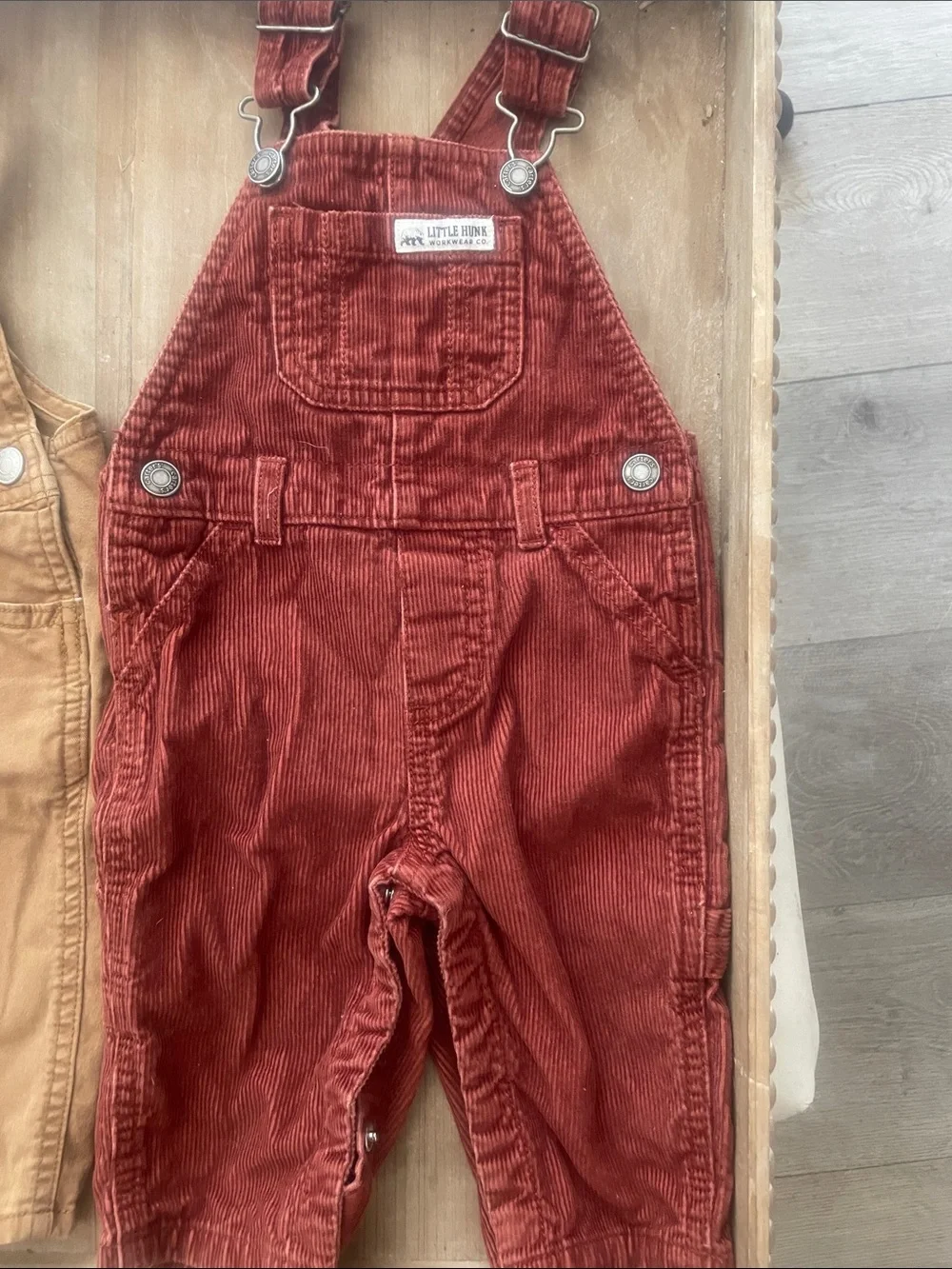 Old Navy  and Carters Rust Red Corduroy Overalls baby